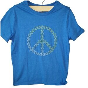 Cat & Jack Short Sleeve Smiley Face Peace Sign Graphic T-Shirt - size 8‎